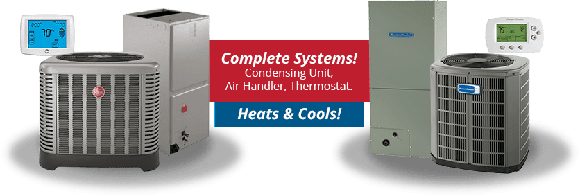 Condensing Unit, Air Handler, and Thermostat