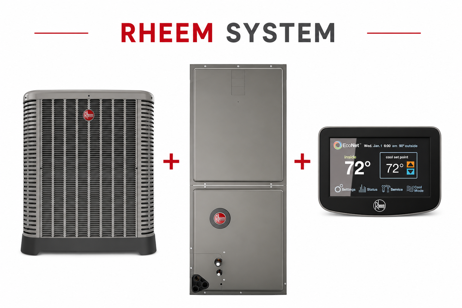2 Ton Straight Cool – Rheem Classic Plus 16 – SEER2 17